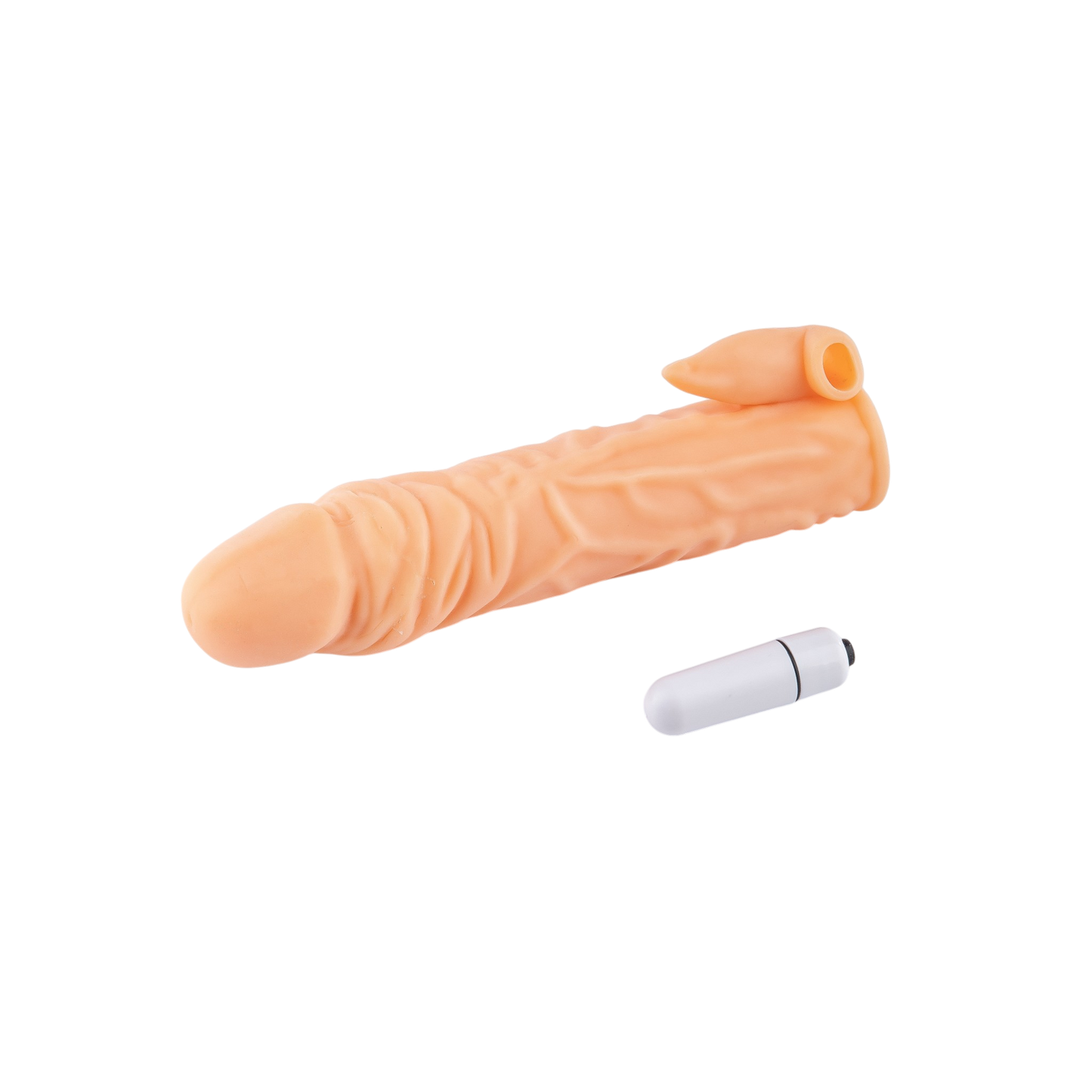 Vibrerende Penis Sleeve met Uitneembare Bullet