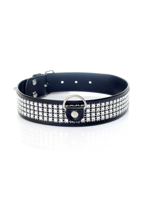 Bossoftoys - 33-00101 - Collar - Studs - Big - Silver - Diamonds
