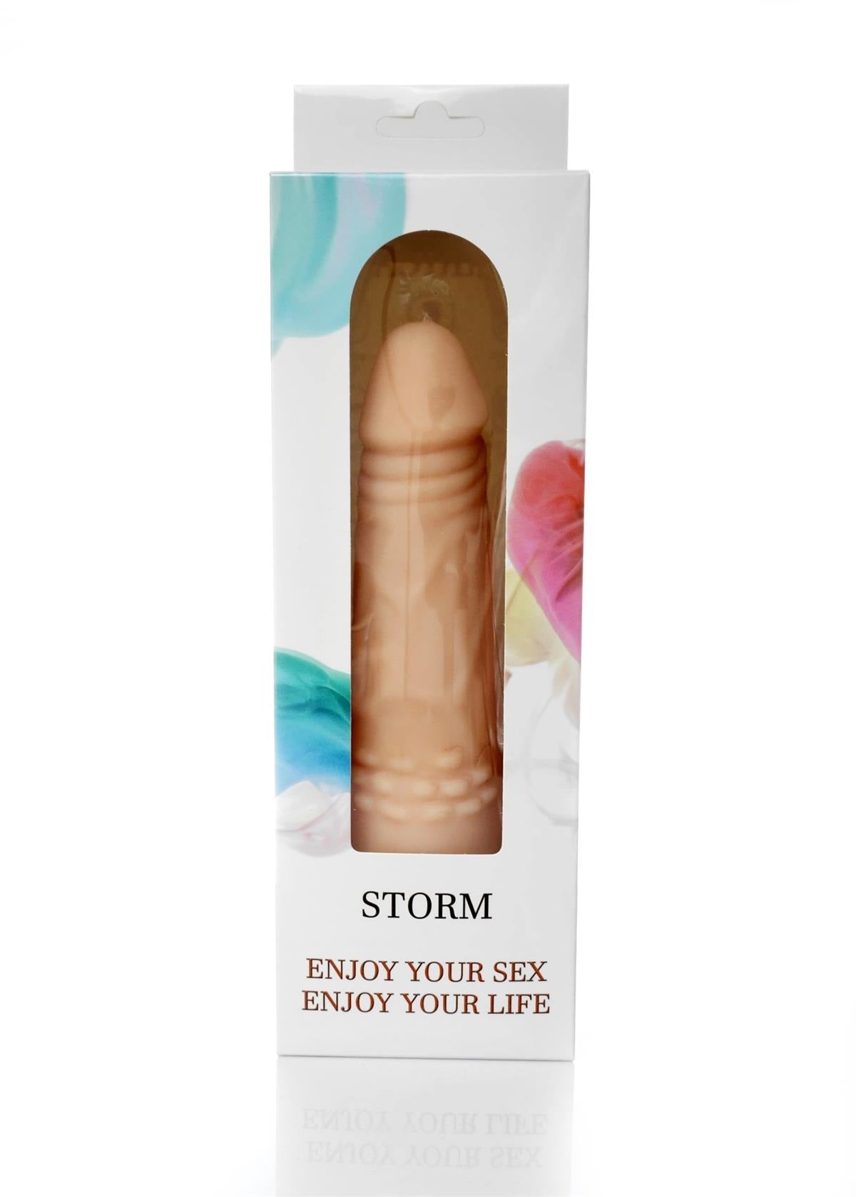 Bossoftoys - Storm 12 Function Realistic vibrator - Cyber leather - Extra ordinary Flexible Material - Flesh - 18,5 cm - 44-00003