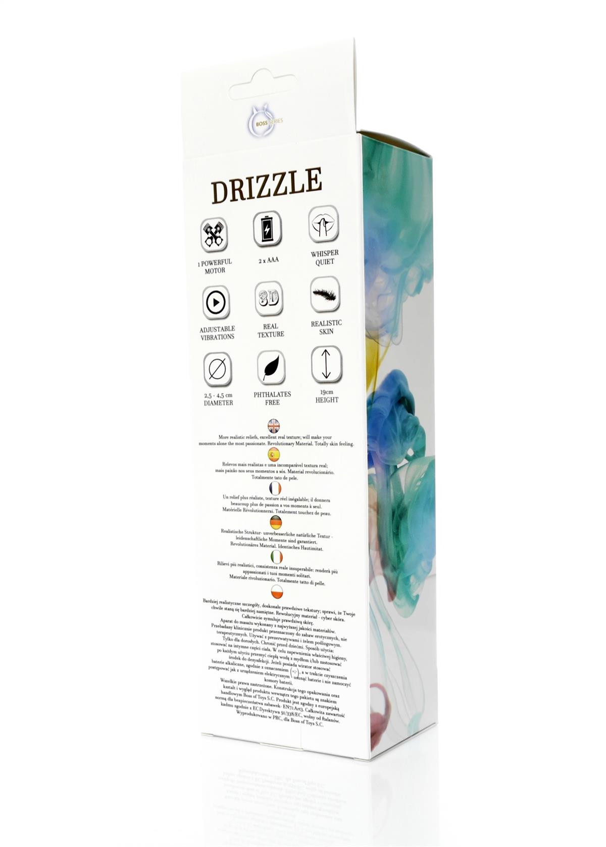 Bossoftoys Drizzle Realistic vibrator - Cyber leather - Extra ordinary Flexible Material - Flesh - 19 cm - 44-00005
