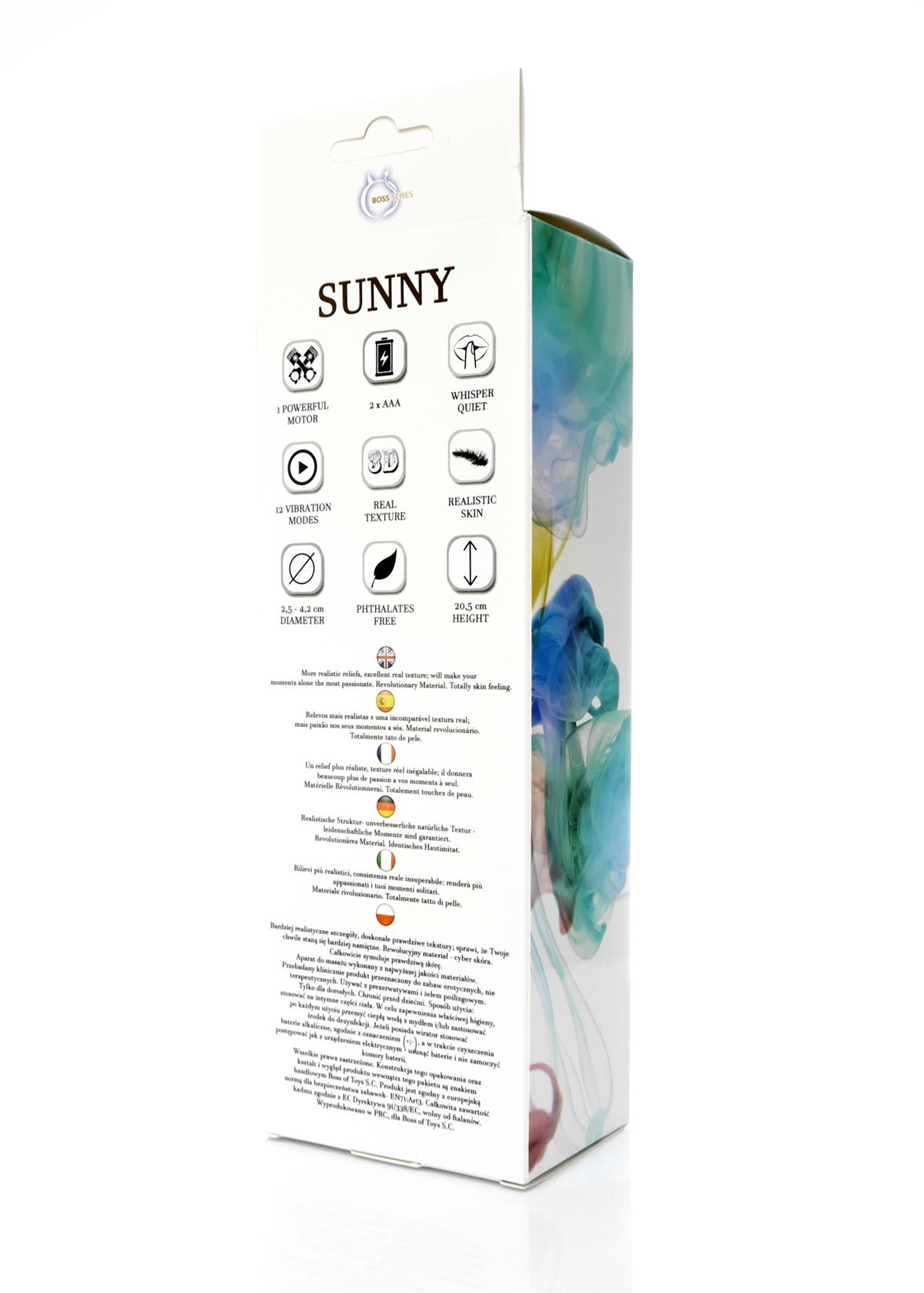 Bossoftoys Sunny Realistic vibrator - 12 function - Cyber leather - Extra ordinary Flexible Material - Flesh - 20,5 cm - 44-00007