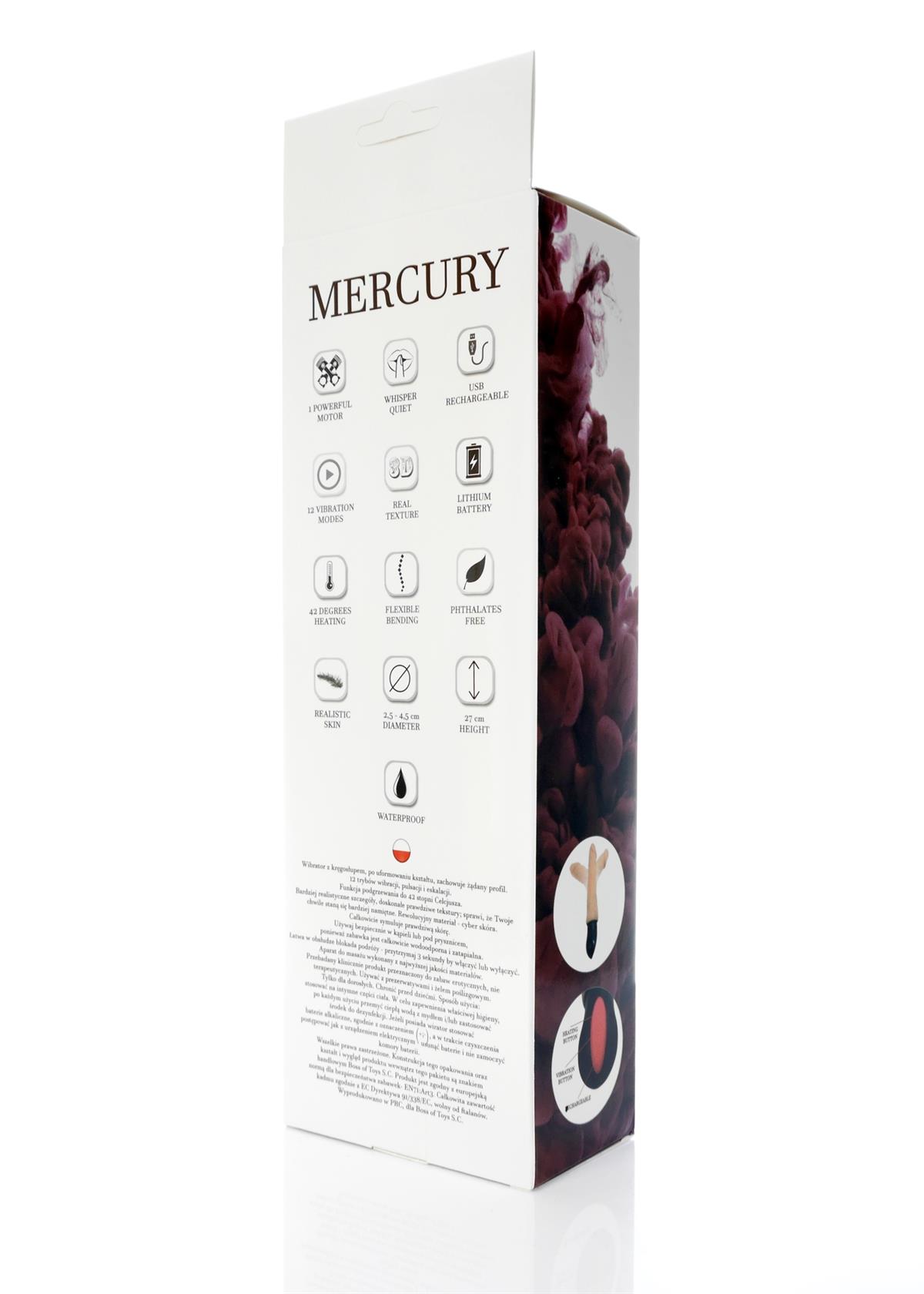 Boysoftoys - 44-00011 - Mercury - Mega Realistic Bending vibrator - 12 Function - Usb rechargeable - Cyber leather - Extra ordinary Flexible Material - Flesh - 27 cm