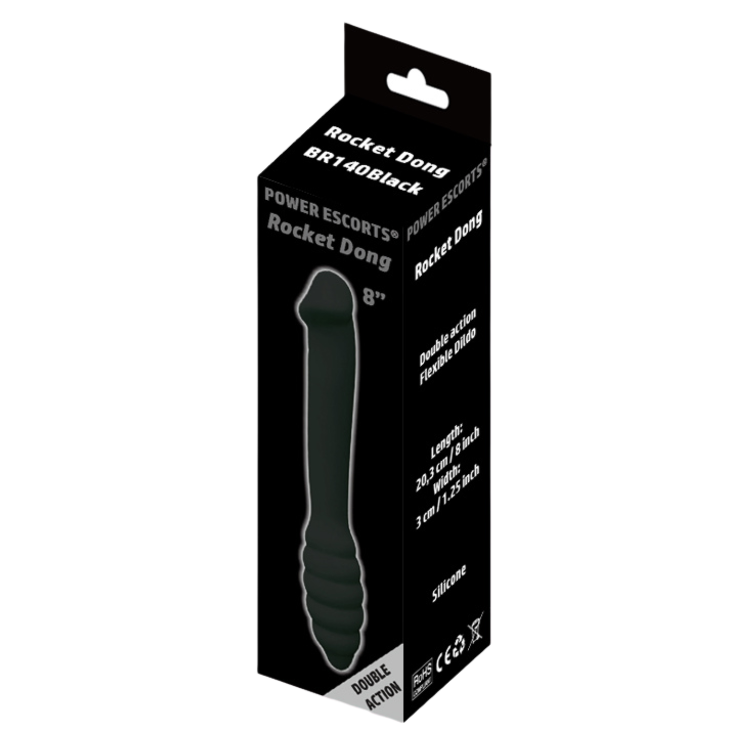 Rocket Dong Dubbelzijdige Dildo – 20,3cm - Zwart