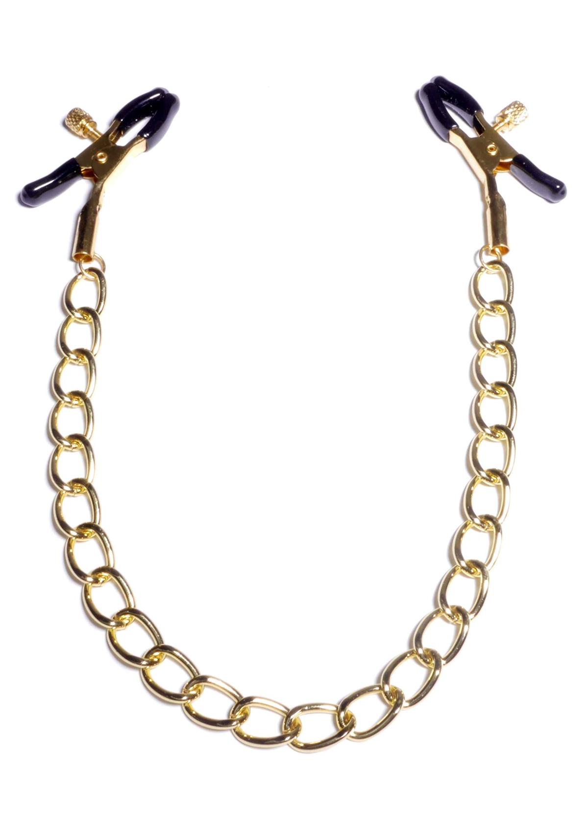 Bossoftoys - 61-00046 - Stimulator- Exclusive Nipple Clamps No. 16 - gold nipple chain clamps - Strong Blister