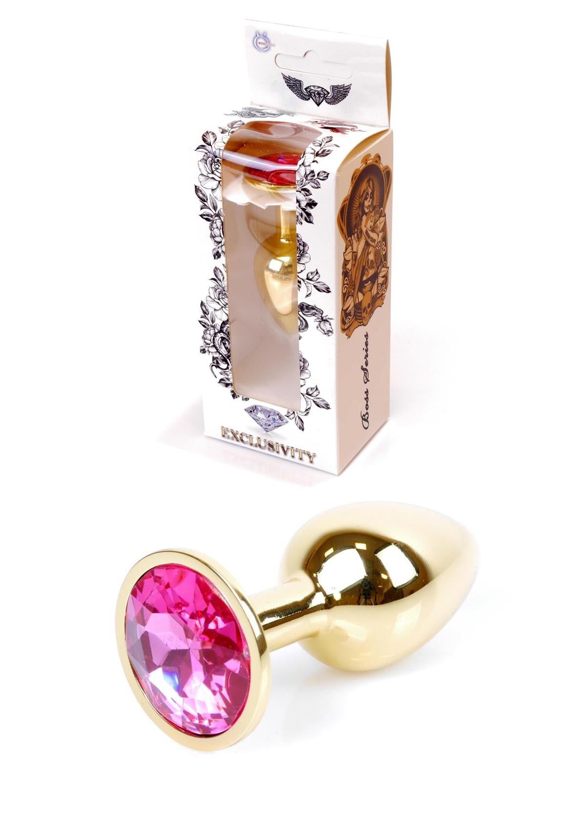 Boysoftoys – Gouden Anale Plug met Roze Kristal – 64-00017