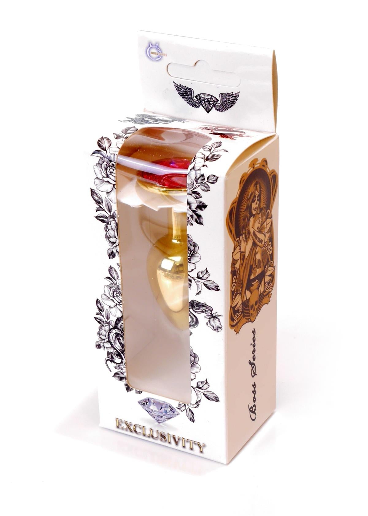Boysoftoys – Gouden Anale Plug met Roze Kristal – 64-00017