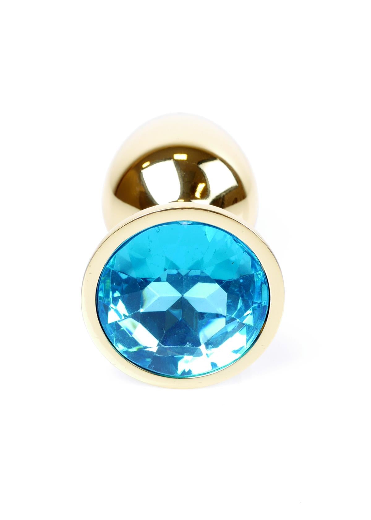Boysoftoys – Gouden Anale Plug met Lichtblauwe Kristal – 64-00022