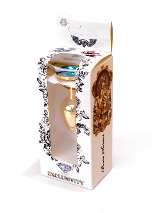 Boysoftoys – Gouden Anale Plug met Lichtblauwe Kristal – 64-00022