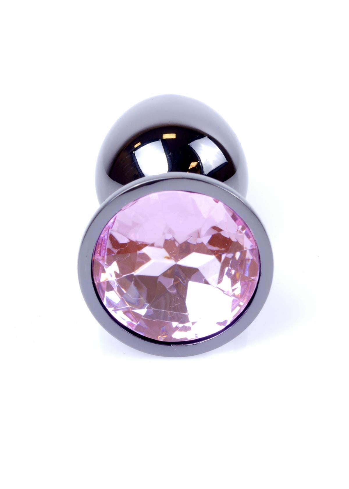 Boysoftoys – Anale Plug Donker Zilver met Roze Edelsteen – 64-00027