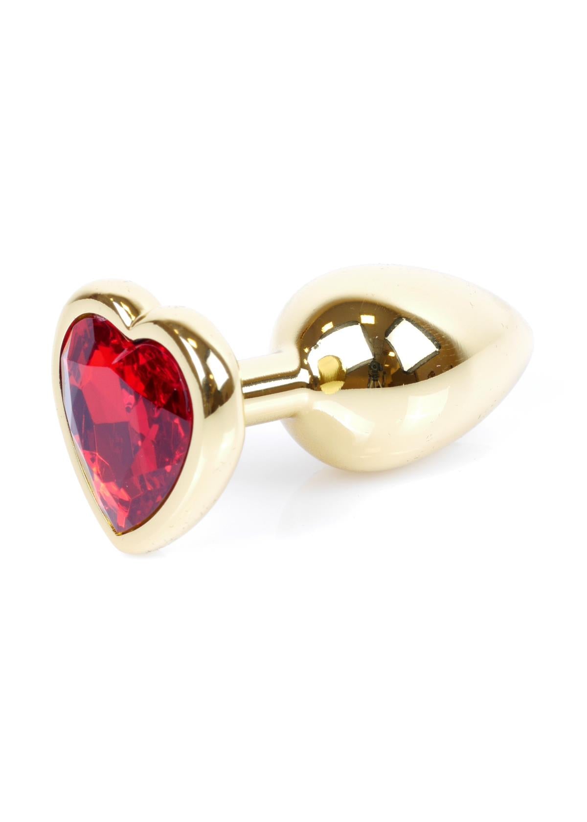 Boysoftoys – Anale Plug Goud Met Hart Design en met Rode Kristal – 64-00037