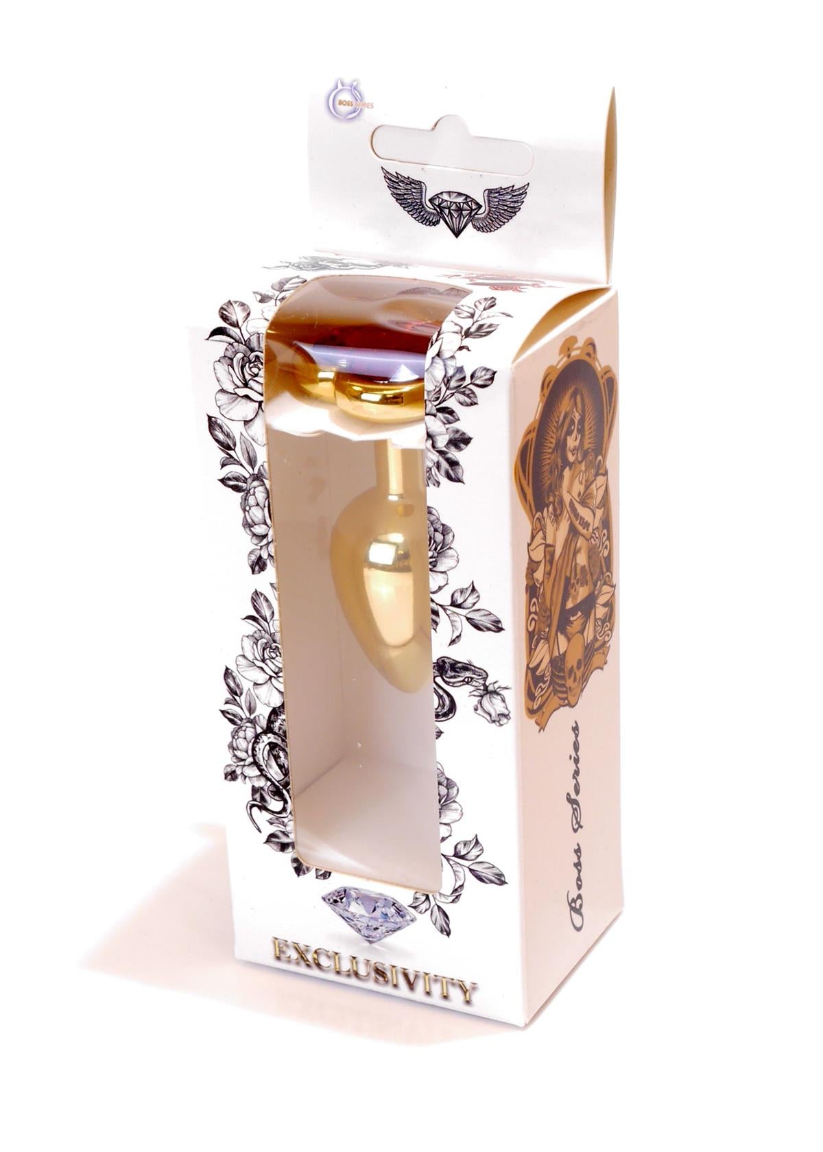 Boysoftoys – Anale Plug Goud Met Hart Design en met Rode Kristal – 64-00037