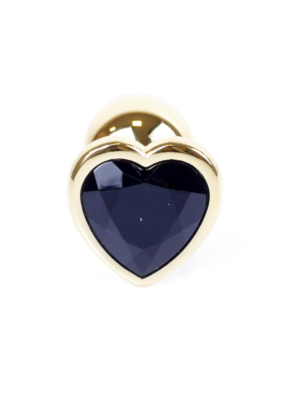 Boysoftoys – Anale Plug Goud Hart Design met Zwarte Kristal – 64-00038