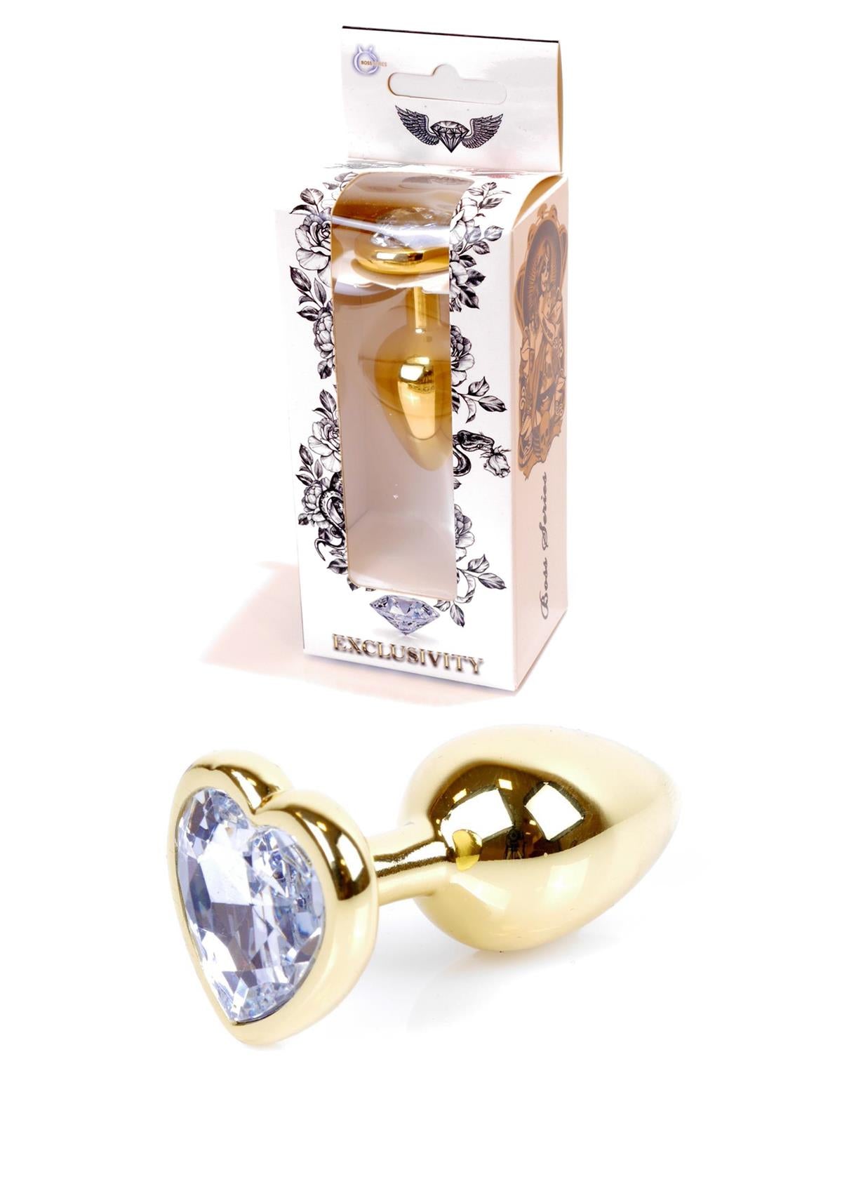Boysoftoys – Goud Hart Design met Transparante Kristal – 64-00039
