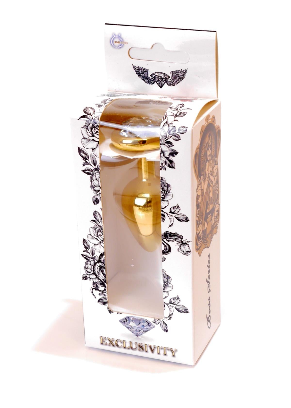 Boysoftoys – Goud Hart Design met Transparante Kristal – 64-00039