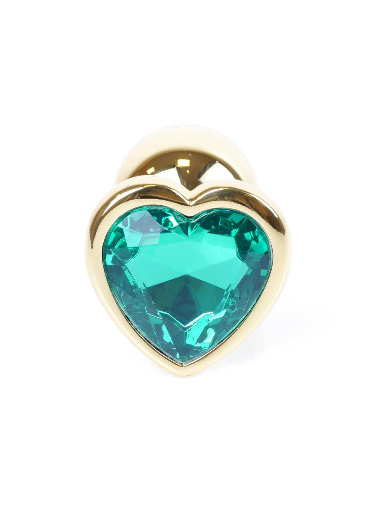 Boysoftoys – Anale Plug Goud Hart Design met Groene Kristal – 64-00042