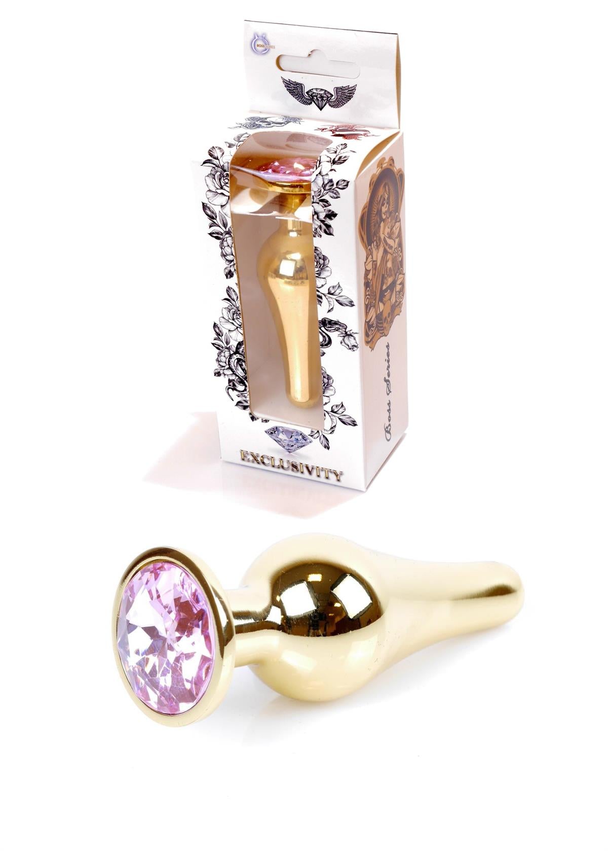Boysoftoys Gouden Buttplug Anal Plug Met Roze steen