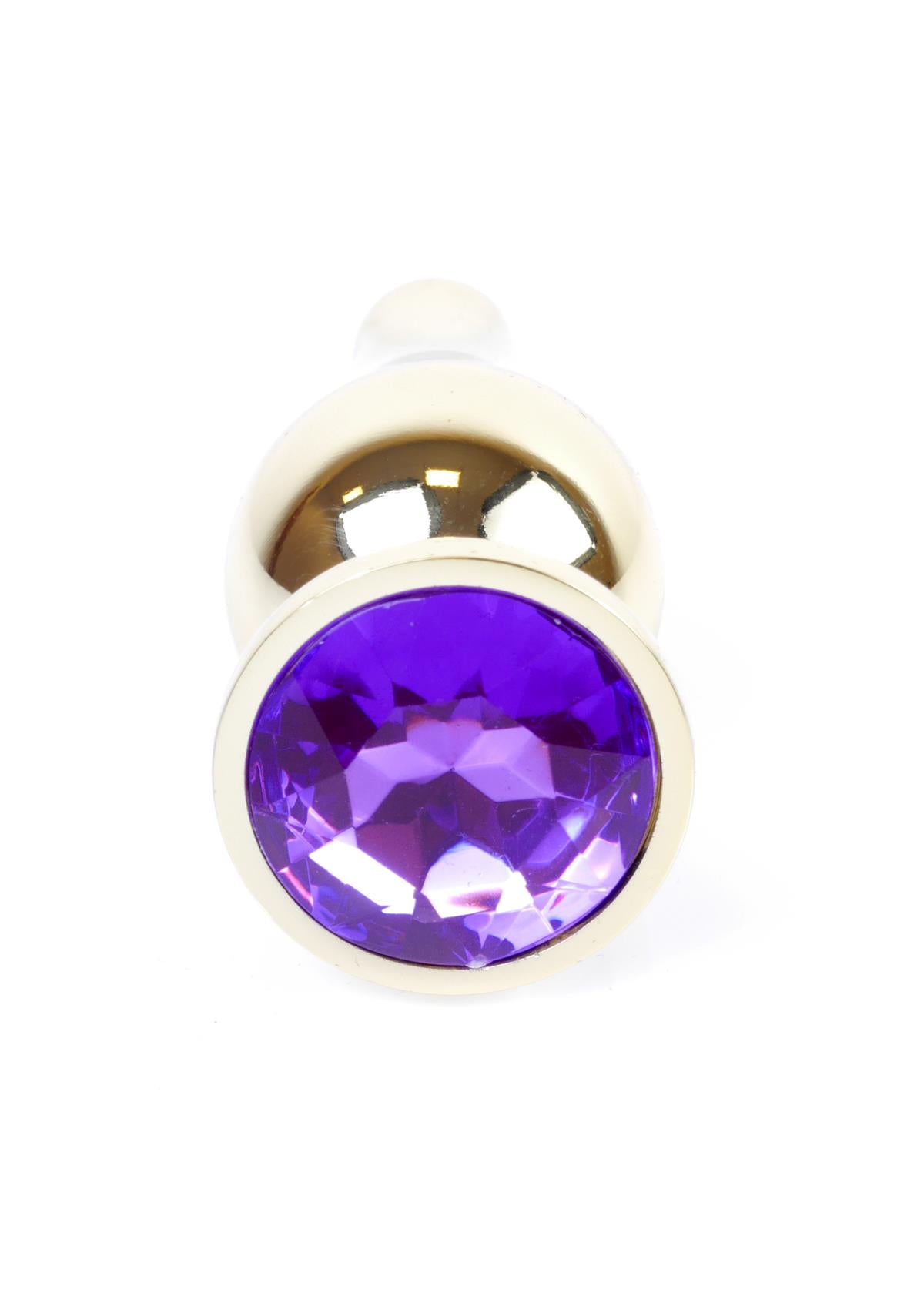 Boysoftoys - Gouden grote buttplug - anale plug met paarse steen