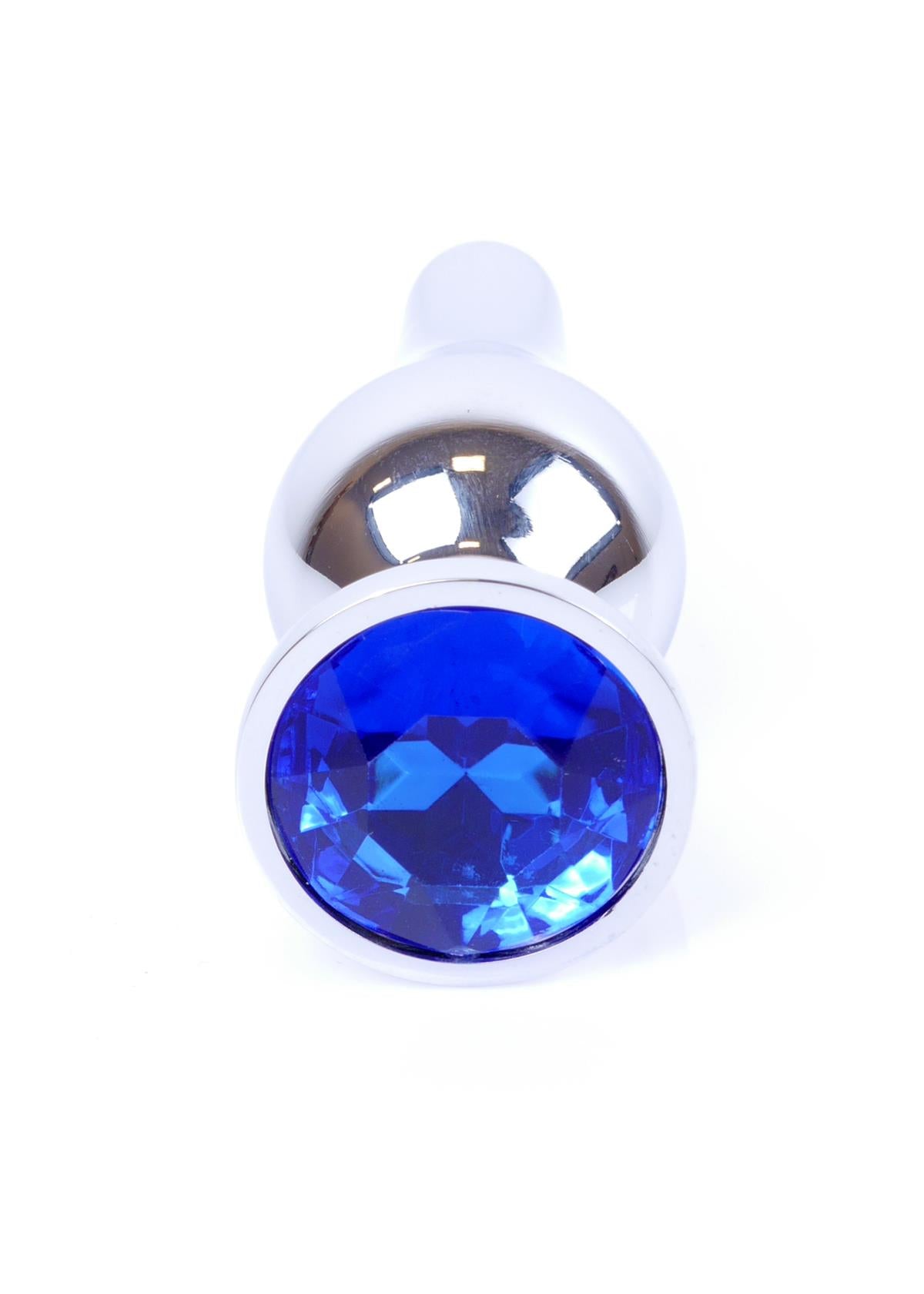 Boysoftoys – Zilveren Grote Buttplug met Donkerblauwe Steen