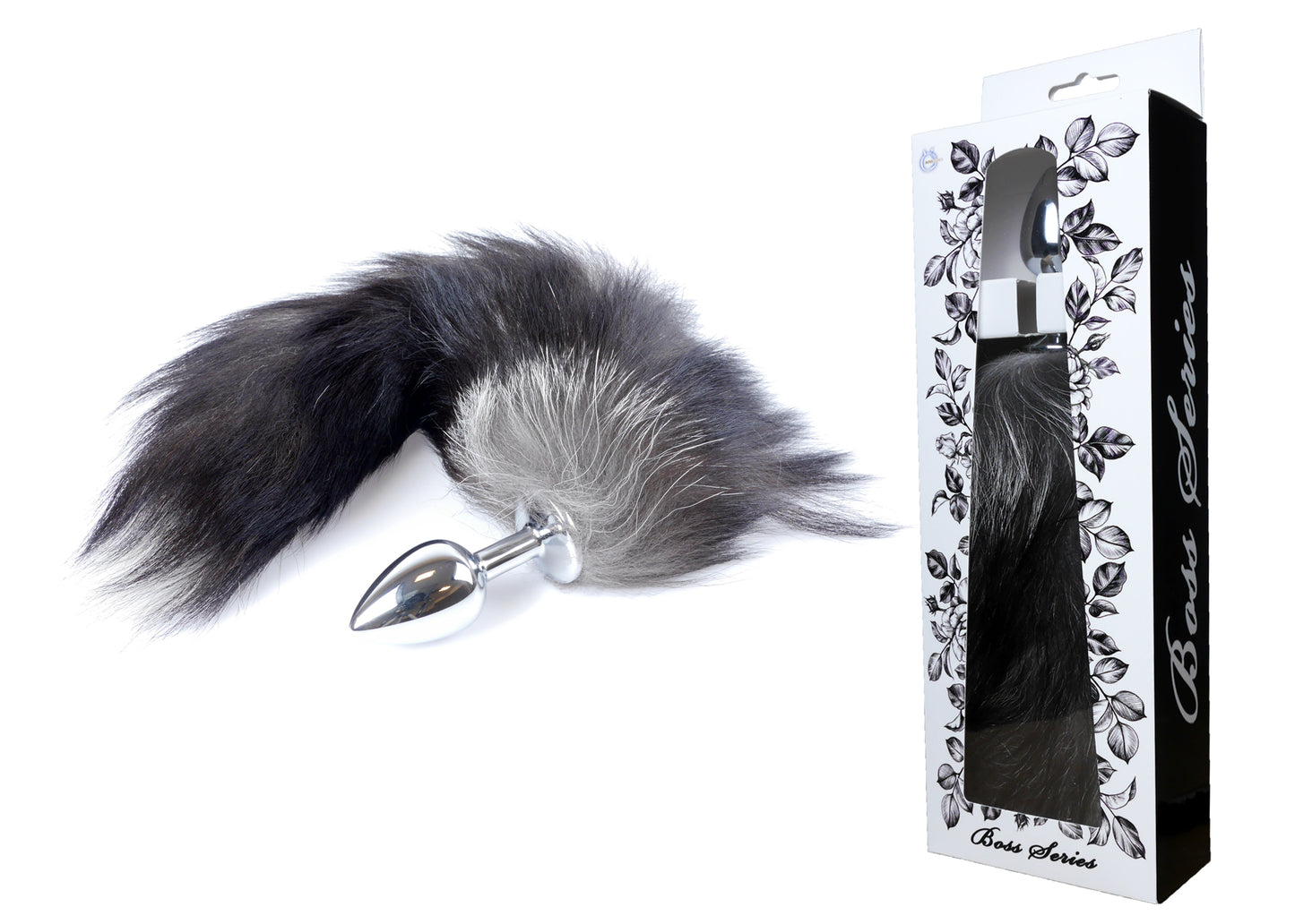 Boysoftoys – Plug met Zwarte Fox Tail – XXL – 45 cm - Vossenstaart