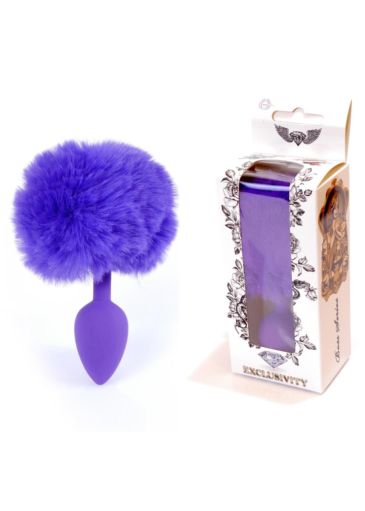 Boysoftoys – Paarse Siliconen Buttplug met Bunny Staart – 6,5 cm