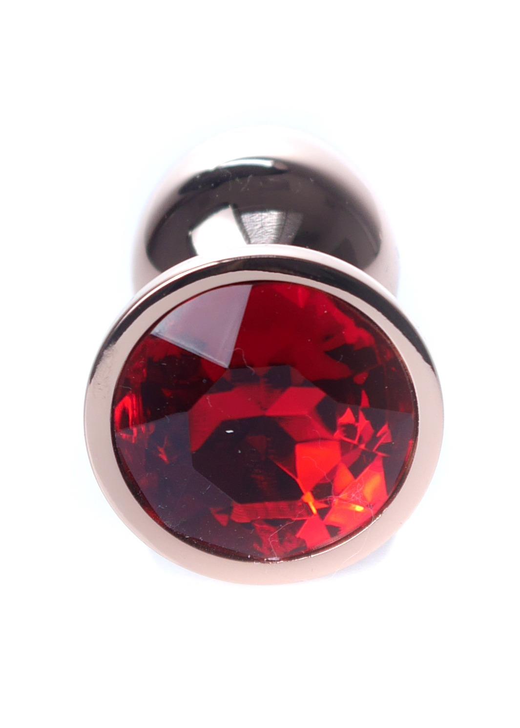 Boysoftoys – Rose Gold Anal Plug met Rode Edelsteen – 7 cm