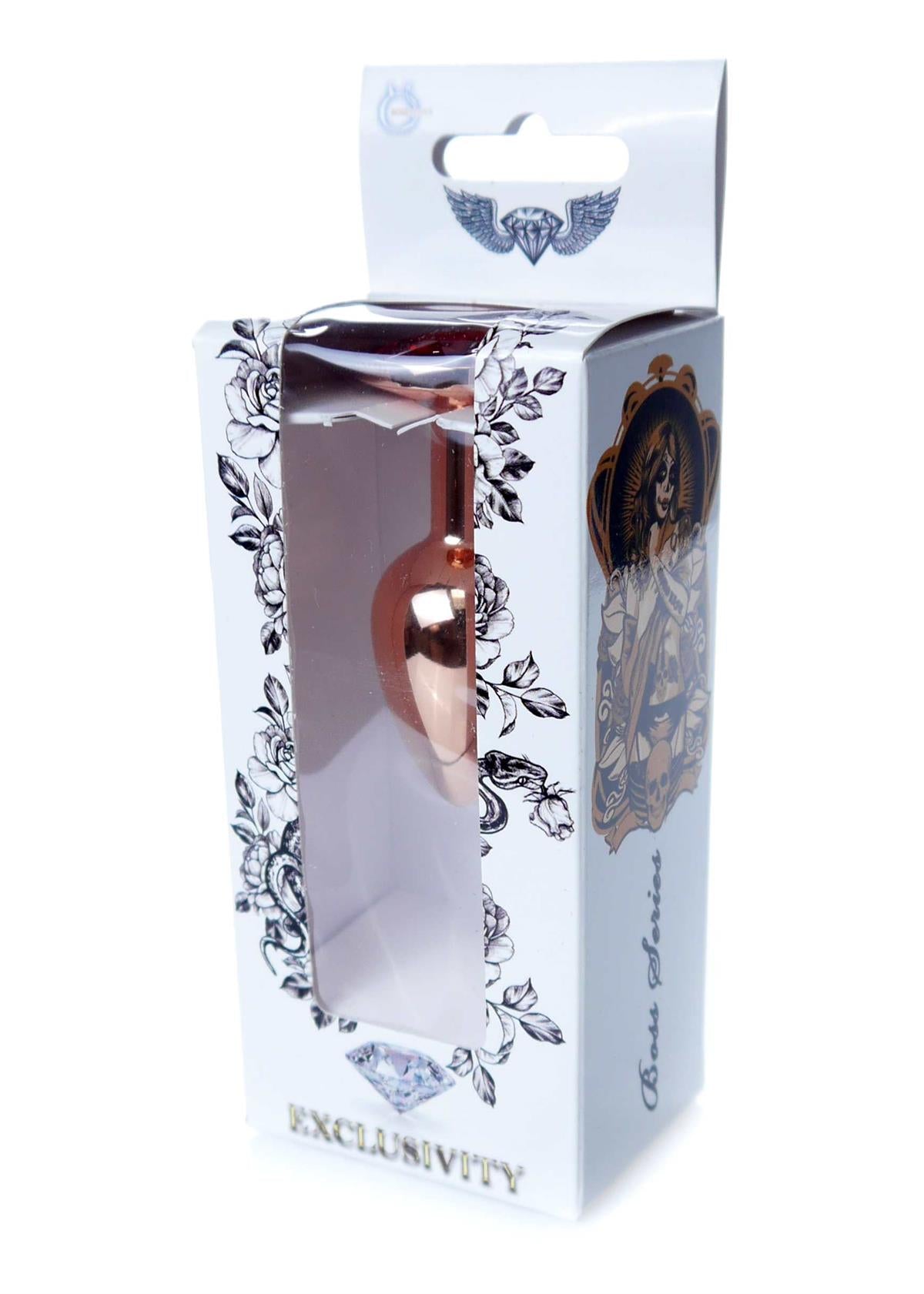 Boysoftoys – Rose Gold Anal Plug met Rode Edelsteen – 7 cm
