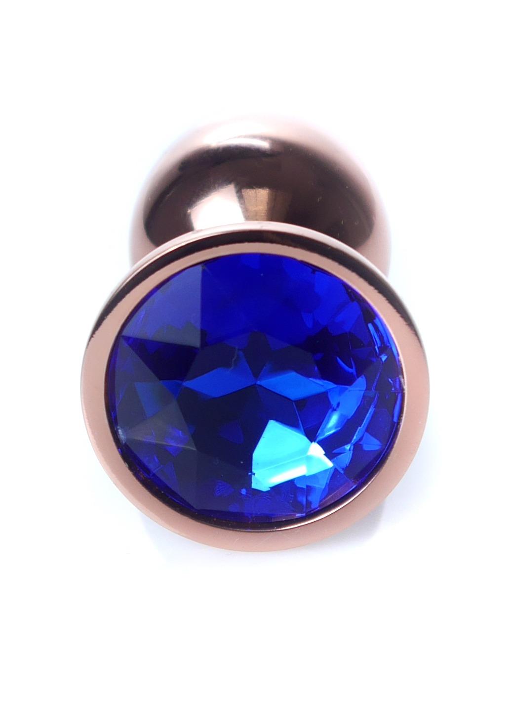 Boysoftoys – Rose Gold Anal Plug met Blauw Edelsteen – 7 cm