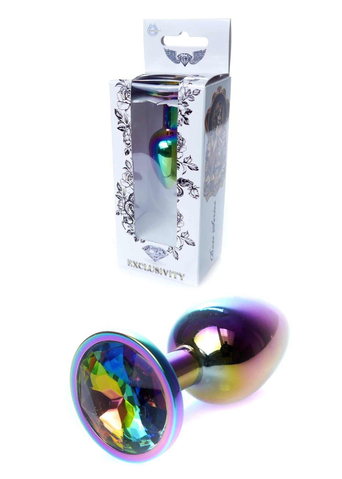 Boysoftoys – Rose Gold Anal Plug met Regenboogsteen – 7 cm