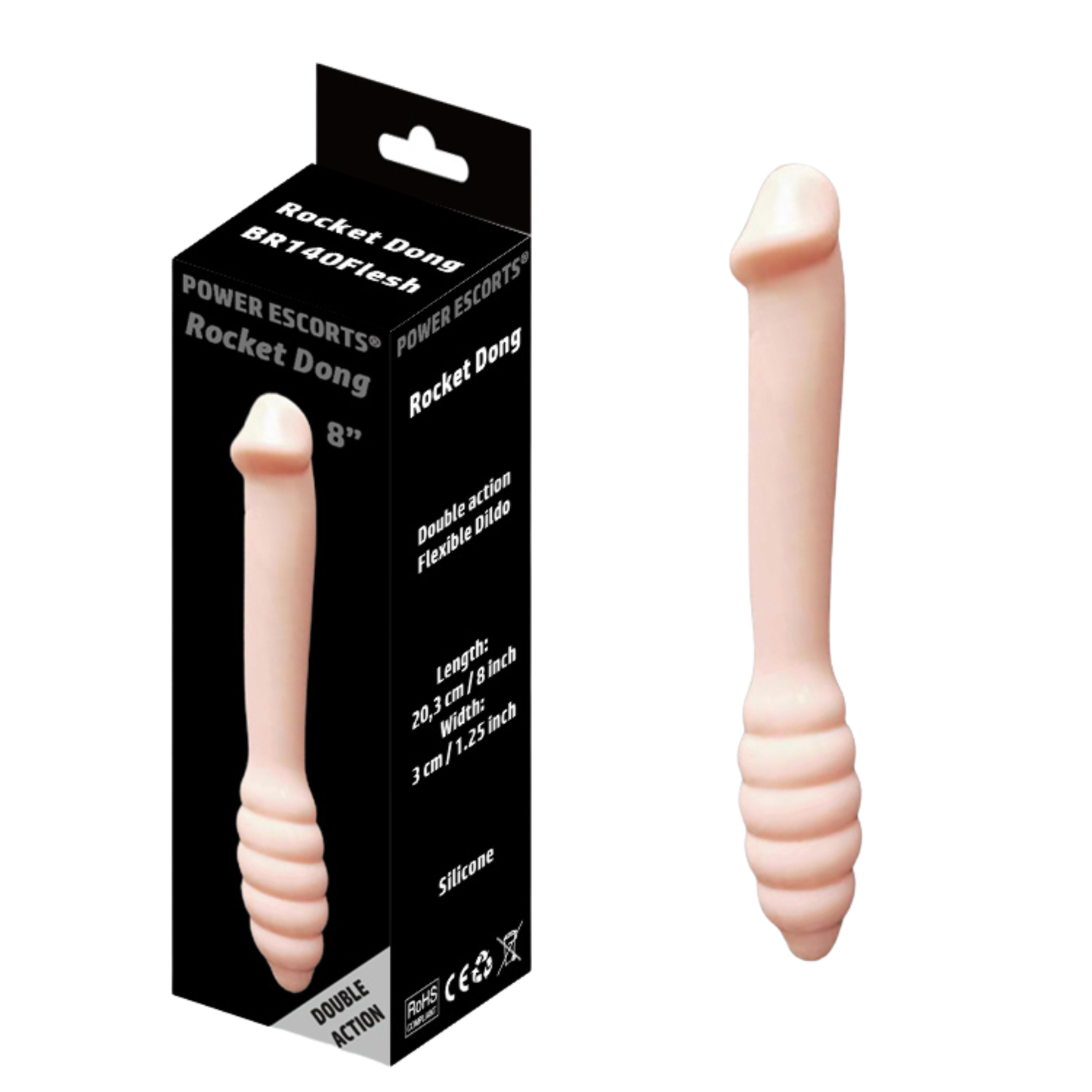 Rocket Dong Dubbelzijdige Dildo – 20,3cm - Beige