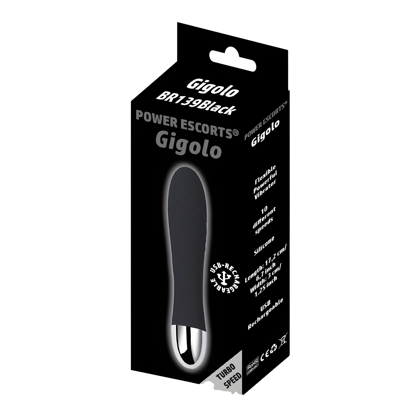 Flexibele USB Oplaadbare Vibrator (Zwart)