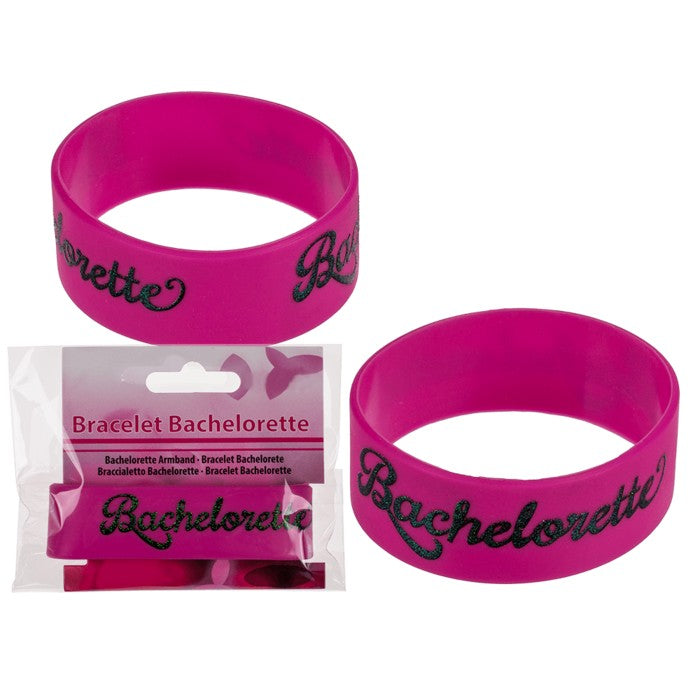 Kinky Pleasure - OB006 - Bracelet ''Bachelorette'' - Pink - Rubber - 10 Pieces - Vrijgezellen Party