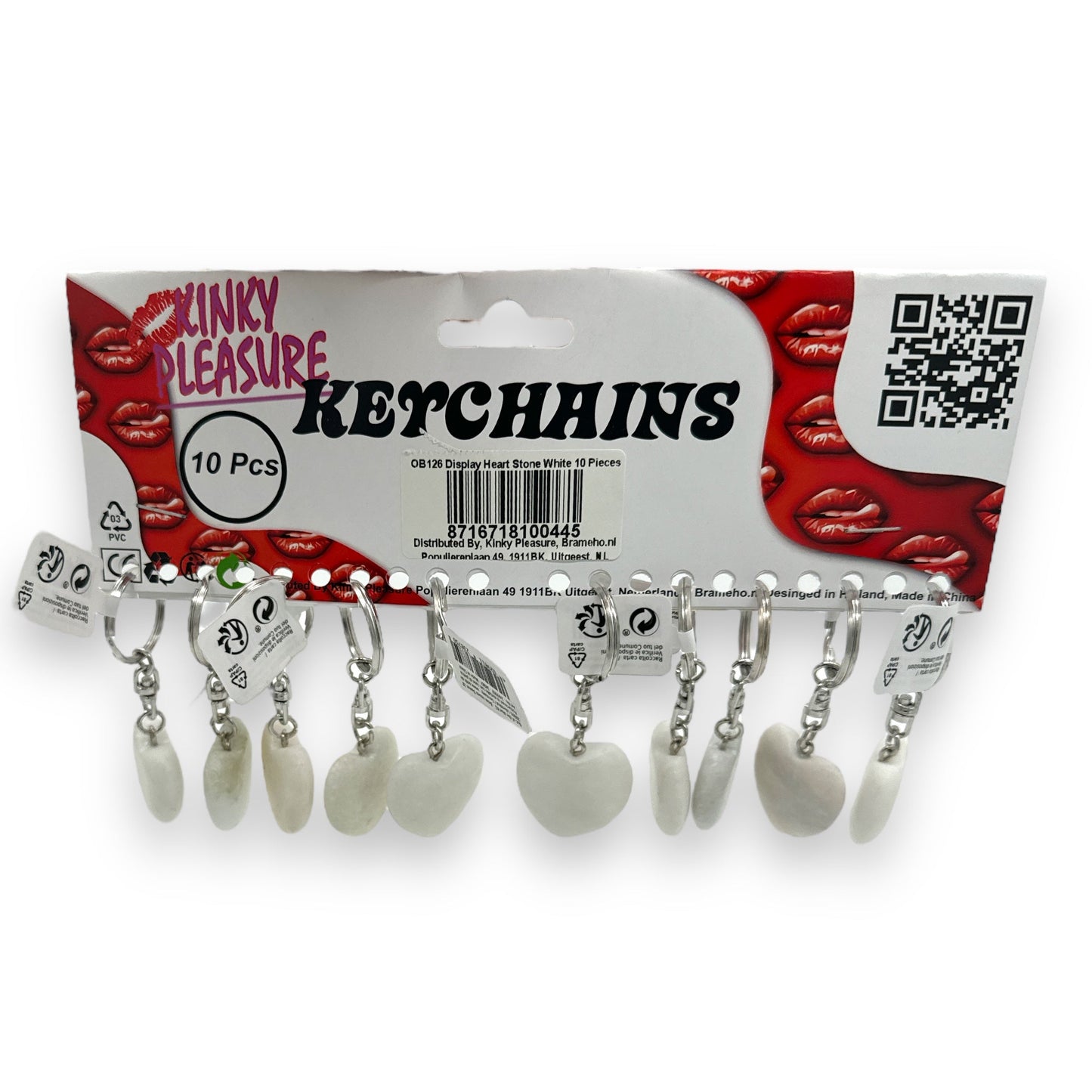 Kinky Pleasure - OB126 -Keychain Stone Heart - 3 Colours