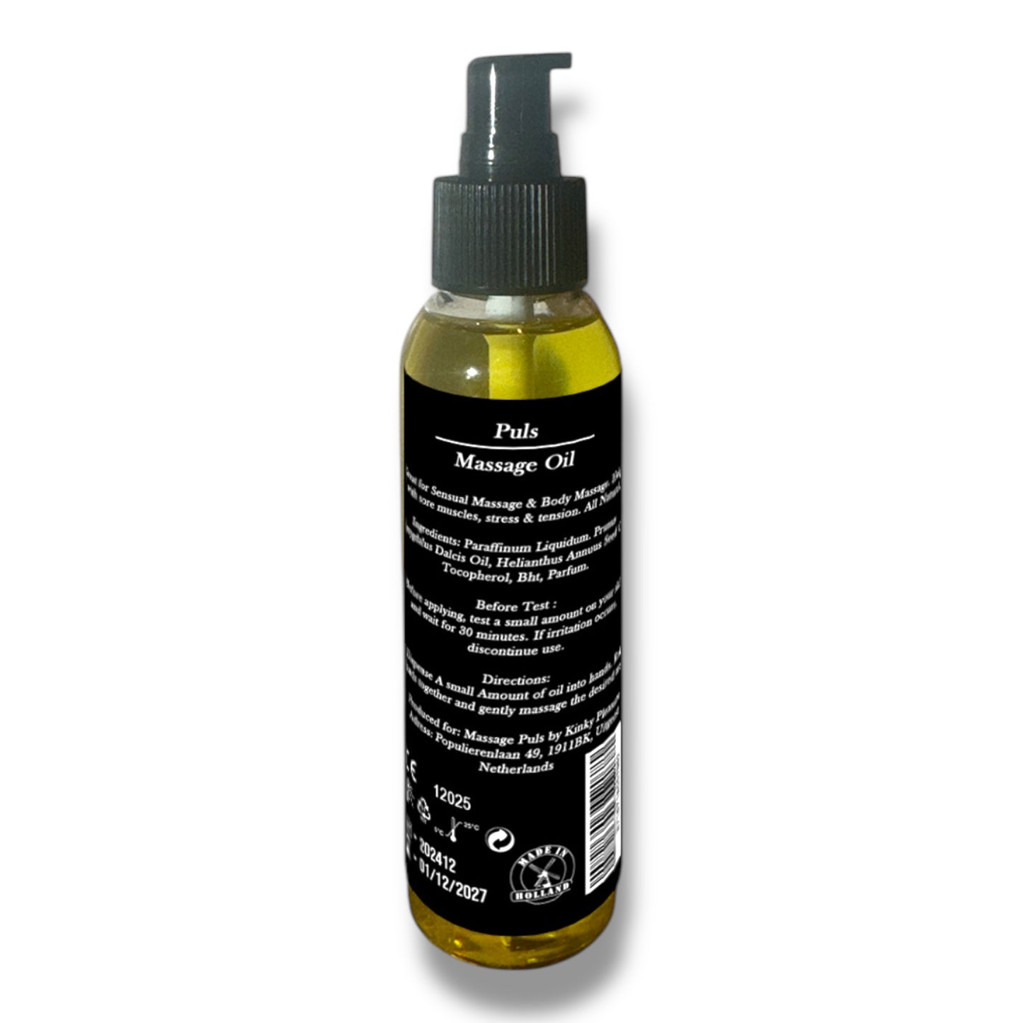 Ontdek de Kracht van Pure Ontspanning met Massage PULS - Naturel Massage Olie - 120ml