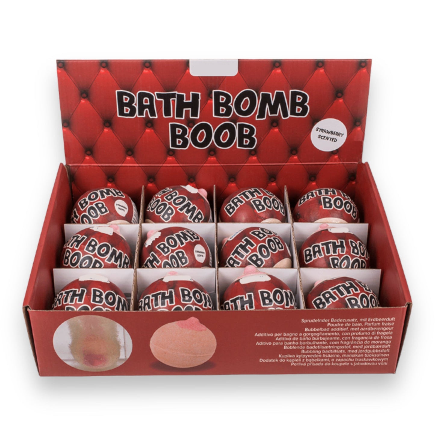 Kinky Pleasure - OB102 - Boob Bath Bomb - Strawberry Flavour