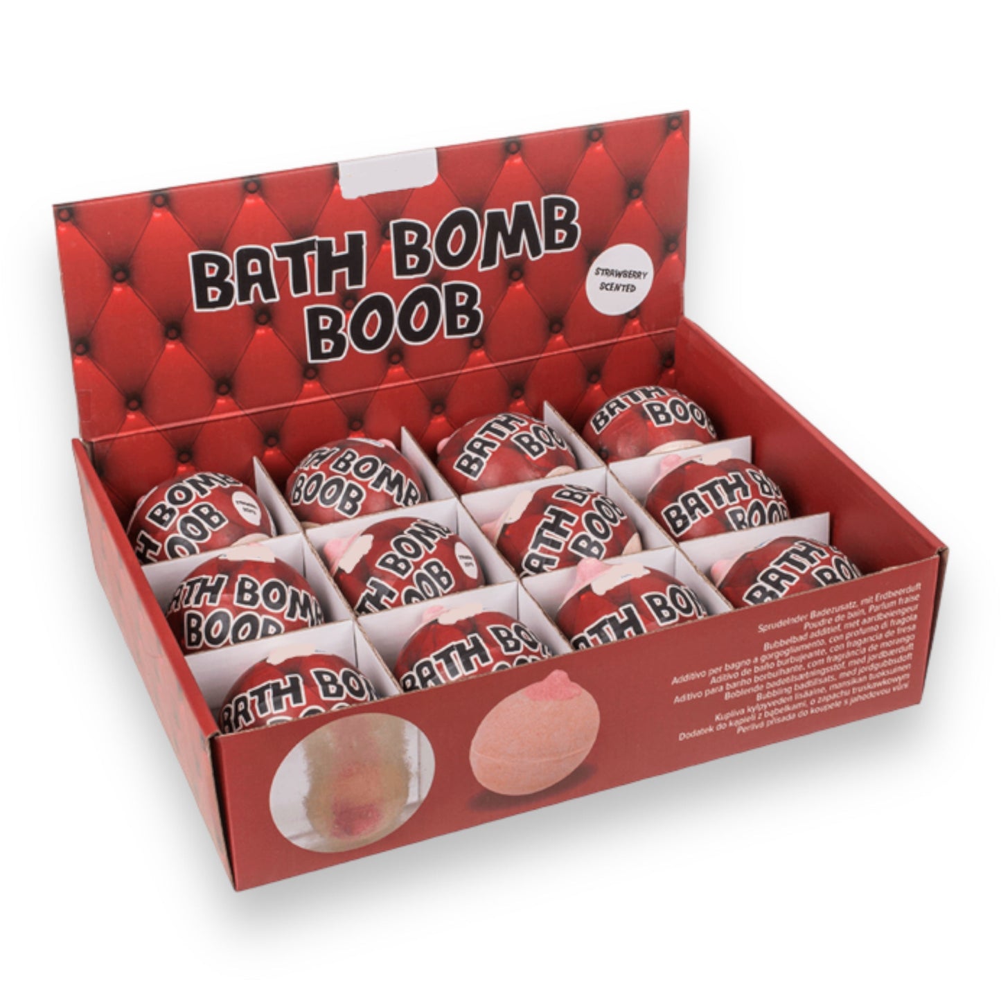 Kinky Pleasure - OB102 - Boob Bath Bomb - Strawberry Flavour