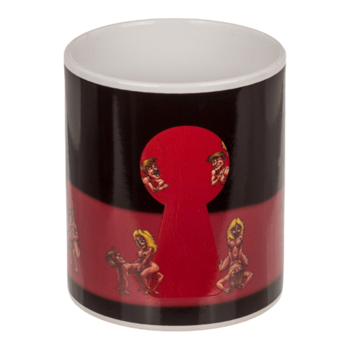 Kinky Pleasure - OB114 - Heat Colour Change Cartoon Strippers Drinking Mug - Grote Mok - 300ml