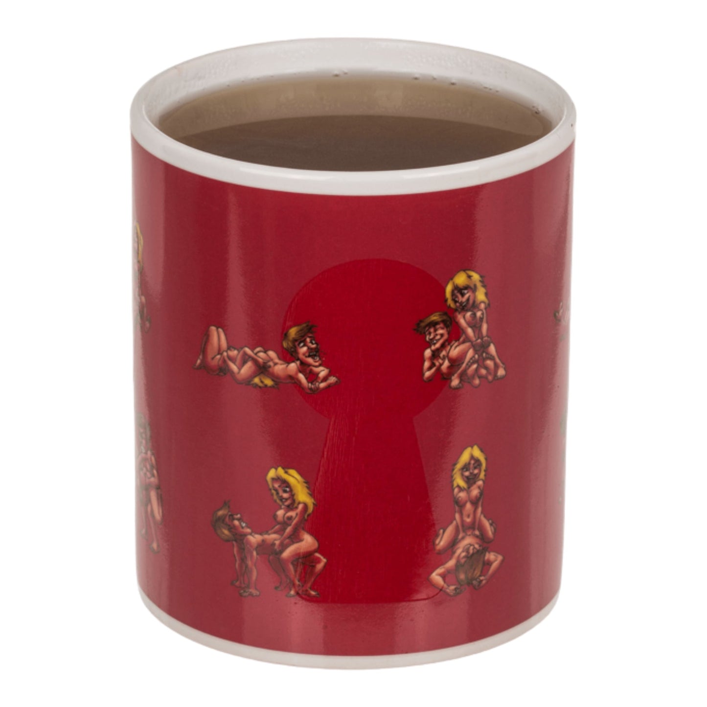 Kinky Pleasure - OB114 - Heat Colour Change Cartoon Strippers Drinking Mug - Grote Mok - 300ml