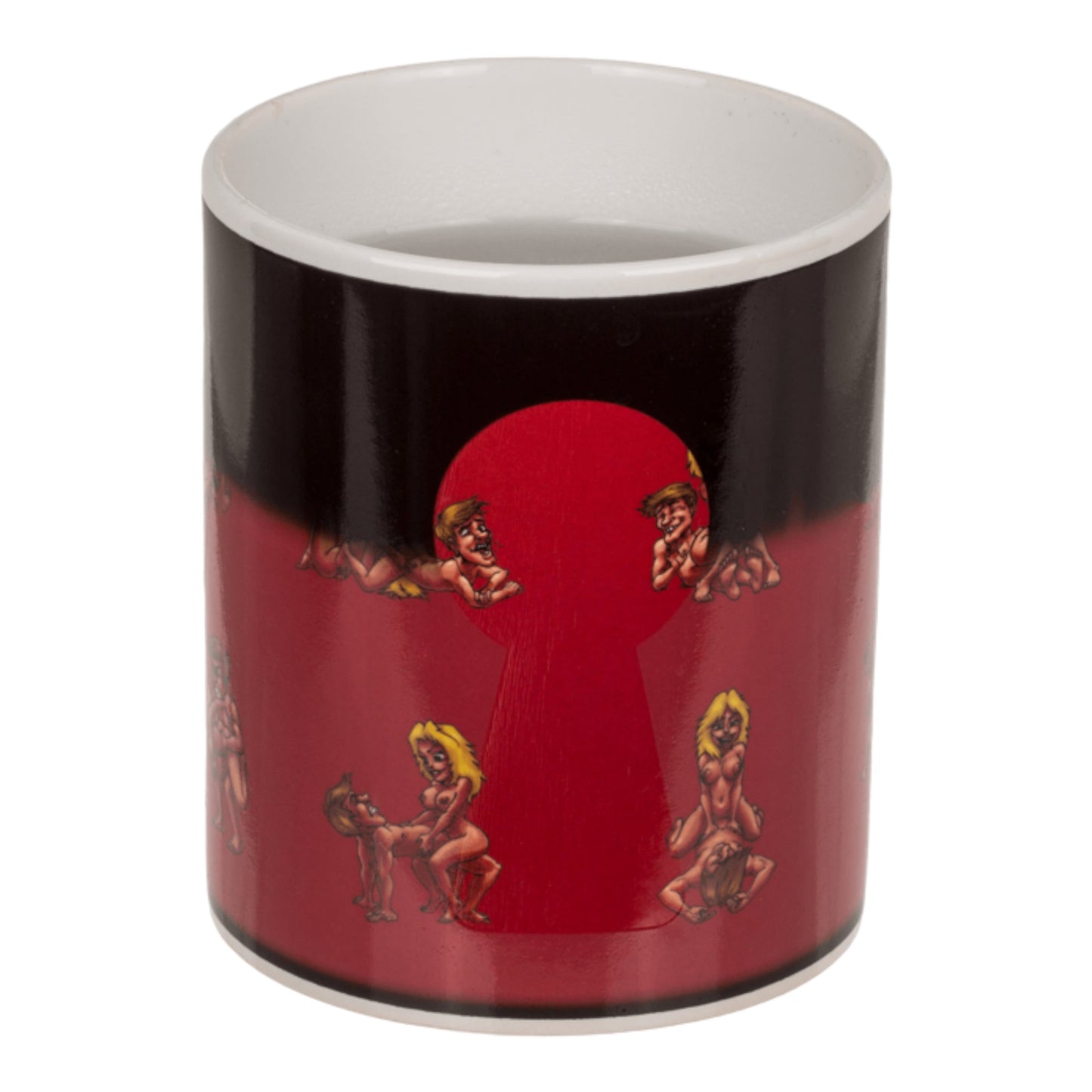 Kinky Pleasure - OB114 - Heat Colour Change Cartoon Strippers Drinking Mug - Grote Mok - 300ml