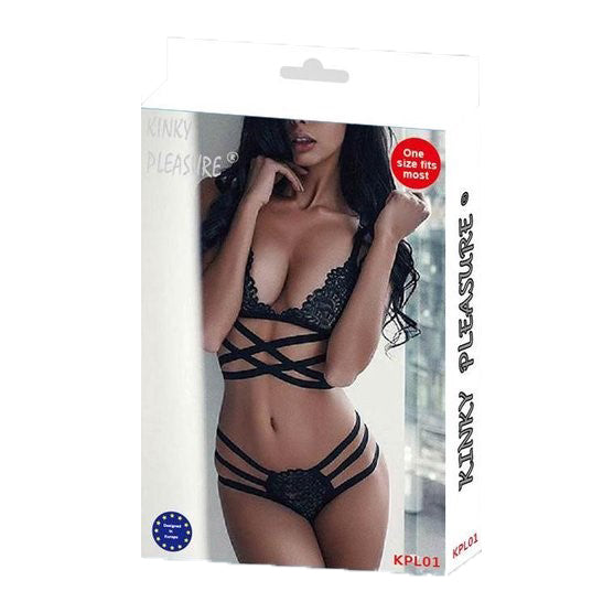 Kinky Pleasure Sexy Lingerie – Luxury Gift Box – Zwart – 3 Maten – 1 Piece