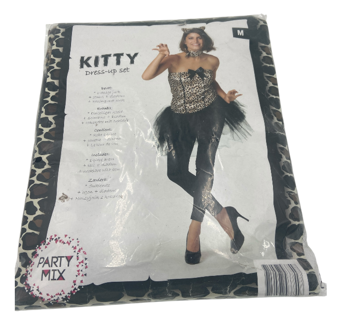 Kinky Kitty Dress – Strapless Jurkje met Staart, Diadeem & Strik Halsbandje