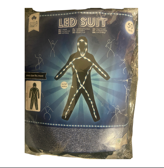 LED Kostuum – 50 heldere LEDs met Aan/Uit-knop – Oplichtend Party & Event Outfit S/M
