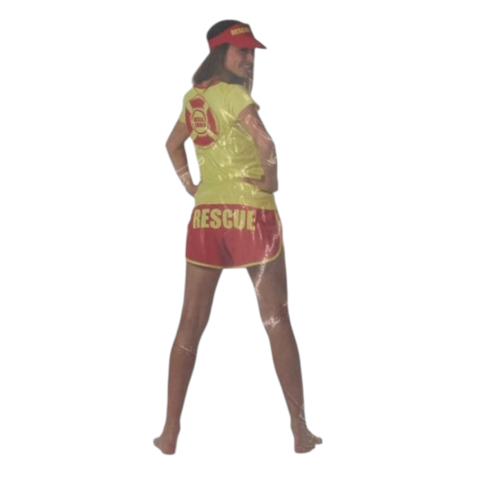 Verleidelijke Strandwacht Outfit – Roleplay Baywatch - Short Met Tshirt En Zonneklep - Size S / M / L