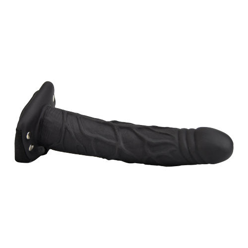 Loving Joy 9 Inch Hollow Silicone Strap On - Zwart - 22,8 CM