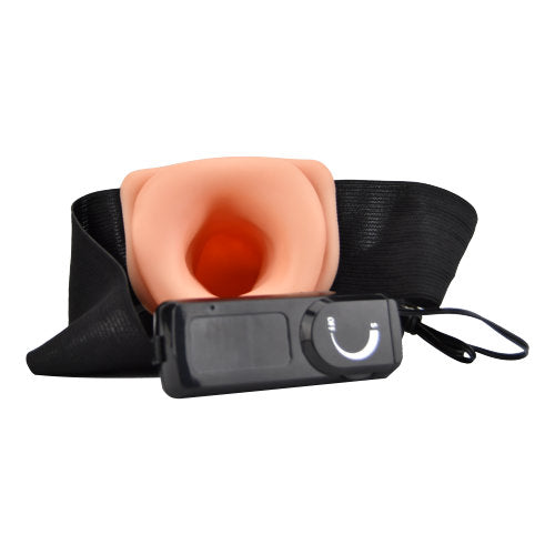 Loving Joy - 8 Inch Vibrating Hollow Strap On Vanilla - 20 CM - N11682
