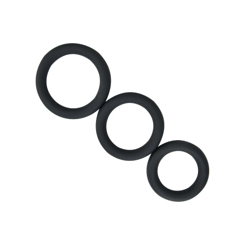 Silicone Extra Thick Cockring 3-Pack – Zwart | Extra Stimulerend & Comfortabel