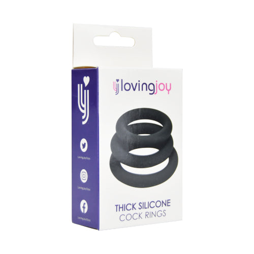Silicone Extra Thick Cockring 3-Pack – Zwart | Extra Stimulerend & Comfortabel
