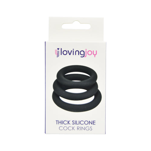Silicone Extra Thick Cockring 3-Pack – Zwart | Extra Stimulerend & Comfortabel