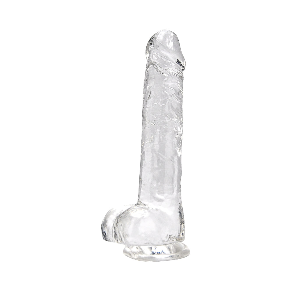 Realistische Dildo met Ballen – Transparant – 21,5 cm Inbrengbaar – N12187