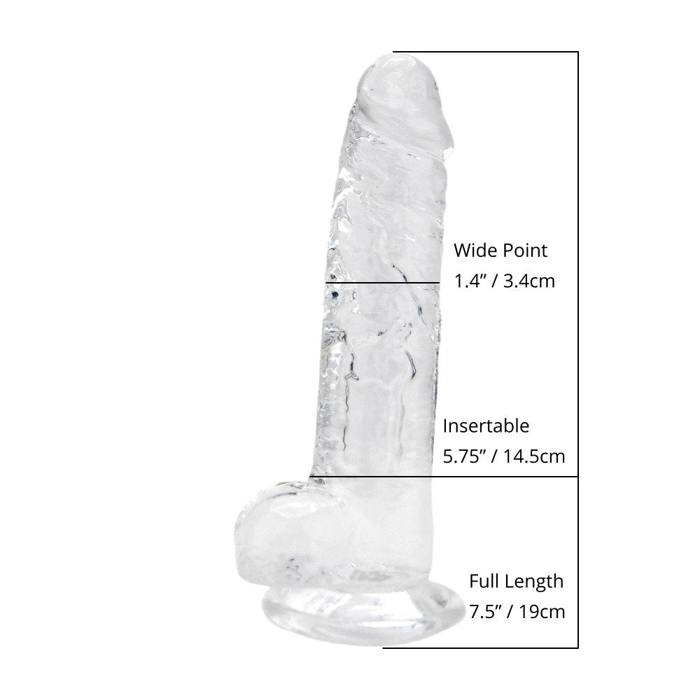 Realistische Dildo met Ballen – Transparant – 21,5 cm Inbrengbaar – N12187