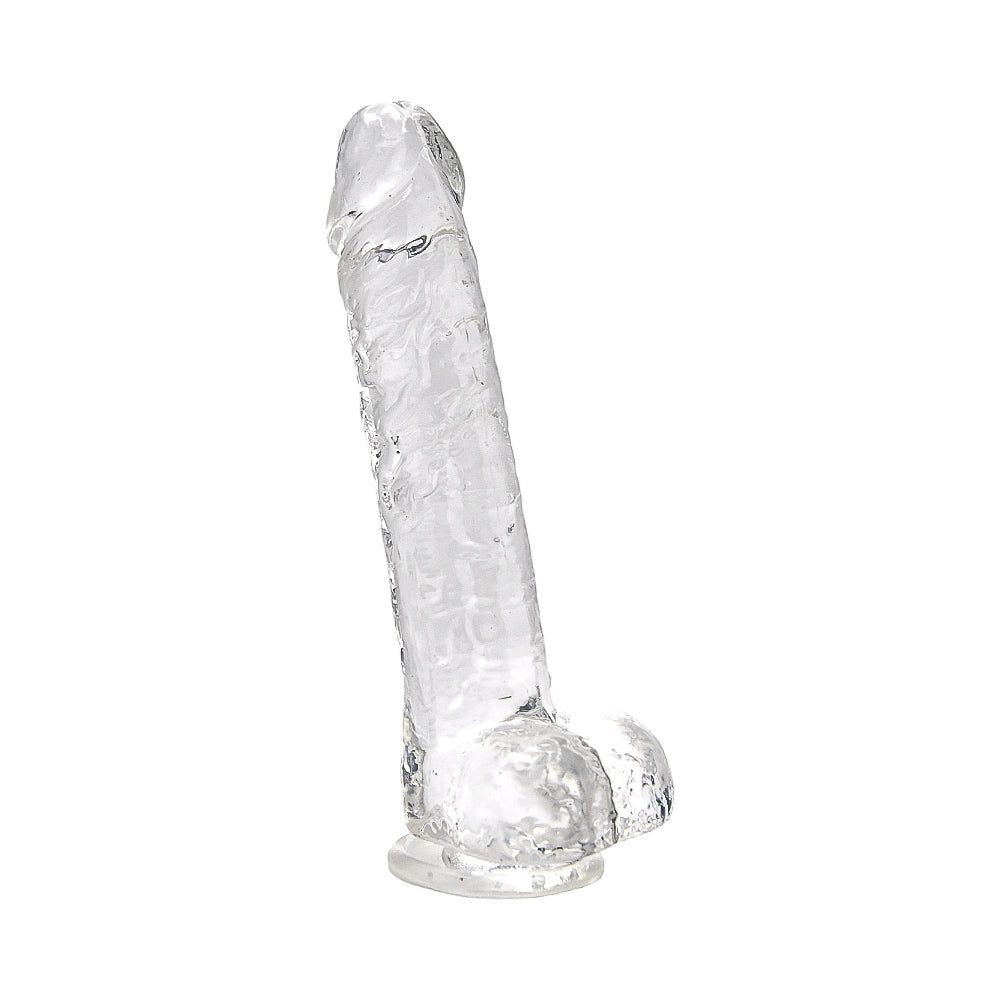 Realistische Dildo met Ballen – Transparant – 21,5 cm Inbrengbaar – N12187